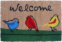 Merkloos Relaxdays Deurmat kokos - vogeltjes - 60 x 40 cm - antislip