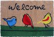 Merkloos Relaxdays Deurmat kokos - vogeltjes - 60 x 40 cm - antislip