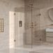Brauer Void - Carving Douchecabine met Draaideur - Helder Glas - 90x120x200 cm - incl. Glascoating - PVD Goud Geborsteld
