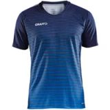 Craft Pro Control Stripe Heren Korte Mouw Shirt - Royal / Rood - Maat S