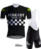 REDTED Retro Wielertenue Peugeot Zwart/Wit - M