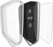 kwmobile autosleutel hoesje geschikt voor VW Golf 8 3-knops autosleutel - Autosleutel behuizing van TPU - Transparant