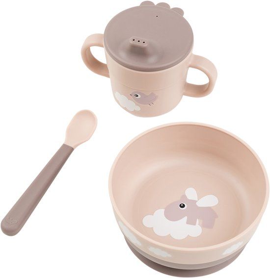 Done By Deer Foodie First Meal Set - Happy Clouds - 3-Delig - Powder