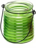 Panda - Citronellakaars in groen geribbeld glas 7.5 cm