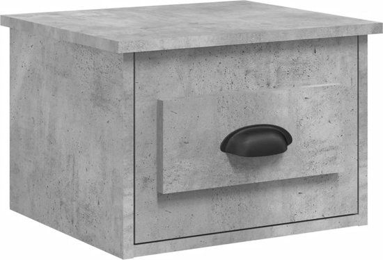 vidaXL Nachtkastje wandgemonteerd 41,5x36x28 cm betongrijs