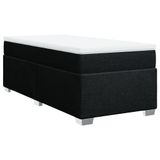 vidaXL Boxspring met matras stof zwart 100x200 cm