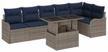 vidaXL Tuin Sofa Set 7 st Grijs poly rattan