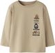 NAME IT - NMMOSVALDI NREG LS TOP BOX - Jongens - Lange mouwen shirts - Maat 110 - Katoen/Elastaan - Lichtbruin