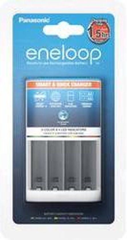 Eneloop Smart & Quick Charger BQ-CC55E - Snellader - 1,5 uur - Zonder batterijen