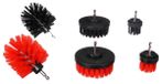 Ensemble de brosses pour perceuse - 6 pièces - Nylon - Rouge et noir