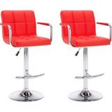 Maison Exclusive - Lot de 2 tabourets de bar en similicuir rouge