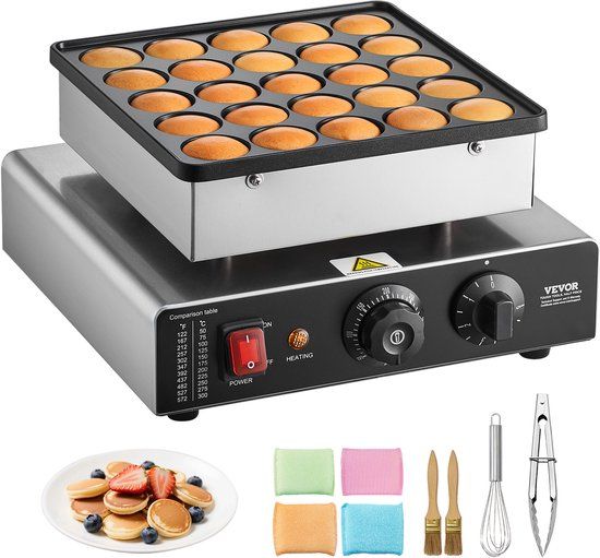 VEVOR 25-Delige Mini-Pannenkoekenmaker voor Commercieel Gebruik