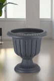 Serinova 1+1 Sierlijke - ronde hoog bloempot - op voet - winterhard UV-bestendig - antraciet