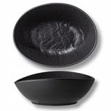 SOCOMIMI Wilmax Ovaal Saladekom Zwart Porselein 30x19,5x7 cm Steenlook