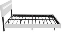 Juskys Zwevend Bed Lissabon - 140x200cm - Kunstleer - Incl. LED - Wit