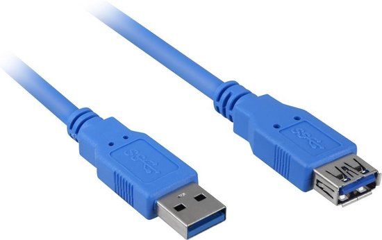 Sharkoon USB 3.0 MF Verlengkabel Blauw 3m