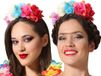 Atosa Verkleed diadeem/tiara - bloemen - Day of the dead - Hawaii thema - Halloween/Carnaval
