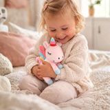 Eddy Toys Pluche Eenhoorn Knuffel - Zacht Speelgoed voor Kinderen - Gemaakt van Polyester - Afmetingen 23 x 21,5 x 15 cm - Kleur Blauw en Roze - 2 Jaar Garantie