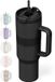 ONYX Gourde avec Paille 1.2 Litre - Gourde pour Enfants & Adultes - Thermos Inox Travel Mug - Bouteille d'eau Motivante - Gobelet pour l'École - Onyx Black