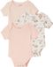 Vertbaudet Set van 3 baby body's met korte mouwen, biologisch katoen, lichtroze, maat 86