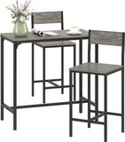 HOMCOM Bartafelset - Metaal - 89 x 45 x 87 cm - Donkergrijs
