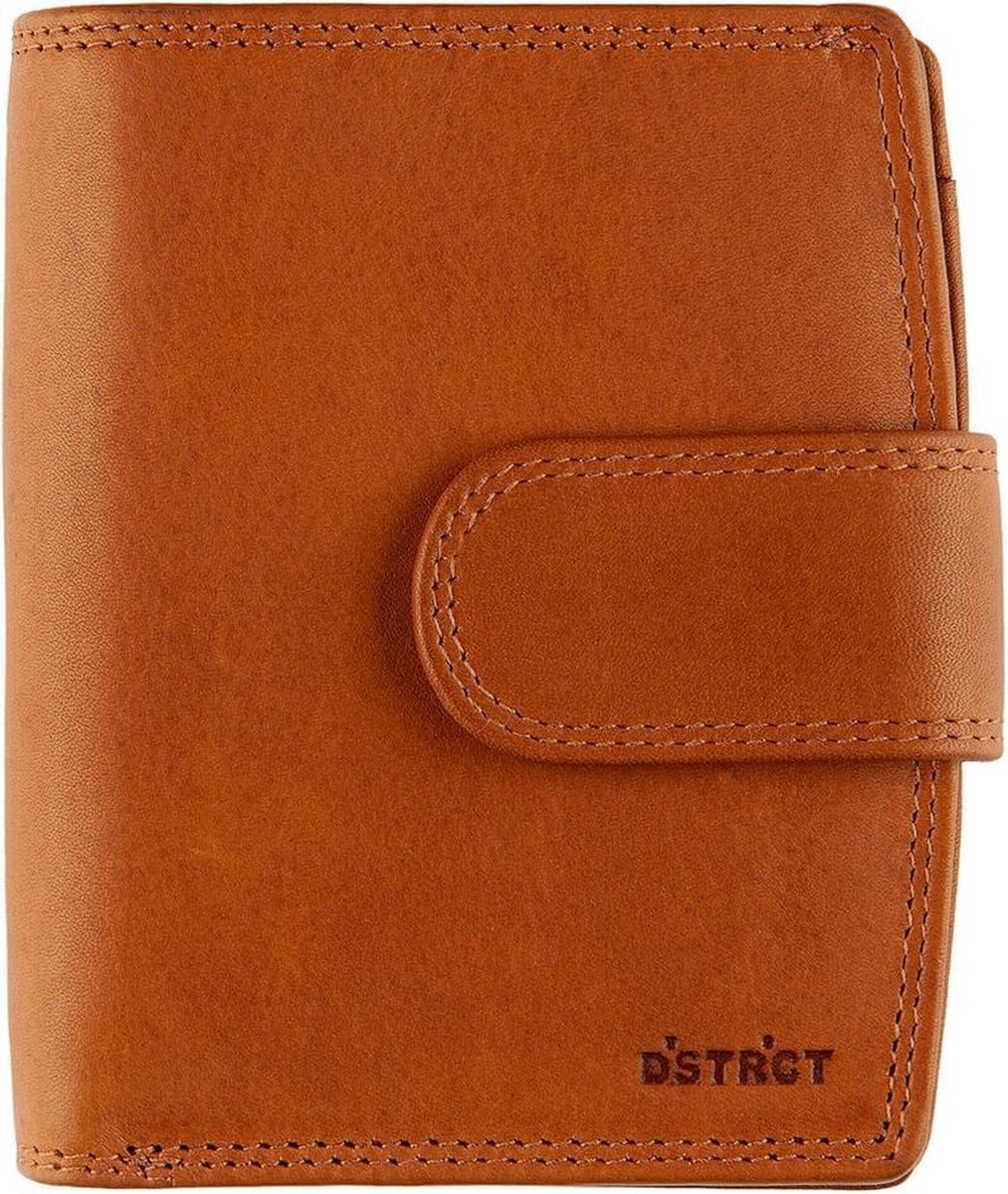 DSTRCT Wax Lane Leren Dames Portemonnee RFID - Cognac