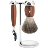 S81H331F MÜHLE VIVO Plumwood 3-delige Pure Badger/Fusion Scheerset