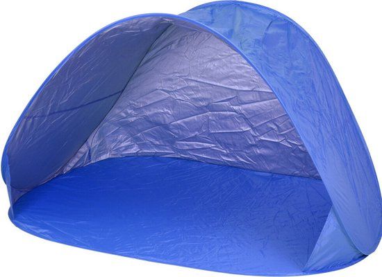 Merkloos / Sans marque Koopman International Windscherm/beachshelter/strandtent pop-up - blauw - 145 x 80 cm