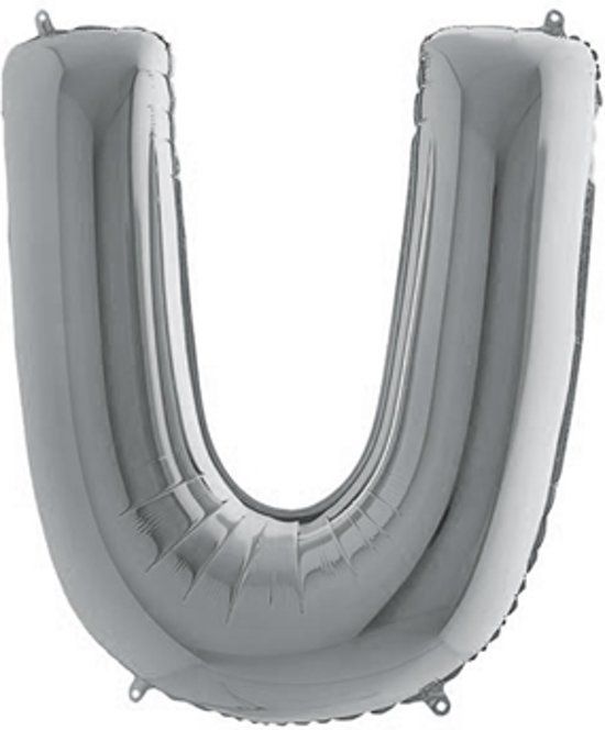 Folieballon letter U zilver (100cm)