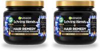 Garnier Loving Blends Magnetic Charcoal Haarmasker voor droog haar - 2 x 340 ml