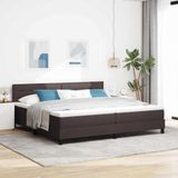 Maison Exclusive - Lit boxspring avec tête de lit, marron foncé, 200 x 200 cm, tissu
