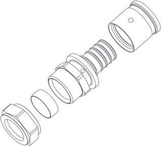 REHAU Schuifhulsfitting Messing 16 mm