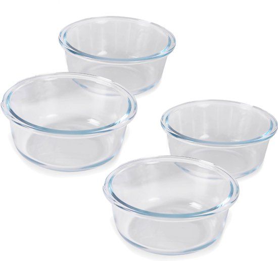 HGMD Ovenschalen Set - 4 Stuks - 370ML - Glas - Rond