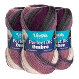 Utopia Crafts DK Ombre Multicolour Dubbel Breigaren 3X 100g (004)