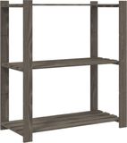 vidaXL Opbergrek 3-laags 80x38x90 cm massief grenenhout grijs
