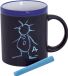 Merkloos / Sans marque Makito Western Europe Krijtbord koffie mok - 2x - blauw - 350 ml