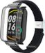 By Qubix Qubix Braided Nylon Bandje met Case - Zwart - Geschikt voor Xiaomi Smart Band 7 Pro / Mi Band 7 Pro