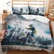 3D Motorcross Housse de couette 200 x 200 cm Bleu