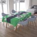 Bonamaison Tafelkleed, Anti-Mold, Sneldrogend, Waterdicht, 100% Polyester Tafellaken, Petroleum Groen, Wit, 140 x 200 Cm