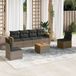 Maison Exclusive - Ensemble de jardin, 7 pièces, avec coussins, gris, en polyrotin