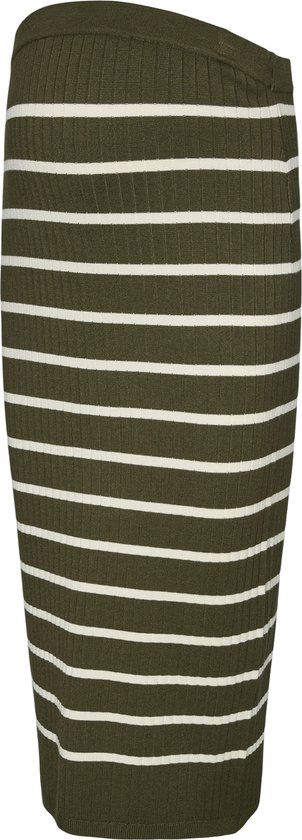 MAMALICIOUS MLNEWSIV MIDI KNIT SKIRT HW NOOS Dames Rokken Groen Gestreept High Waist Viscose/Polyamide