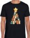 Bellatio Decorations Kerst T-shirt voor heren - kerstboom van kat/poes - zwart - kerstkatjes - Kerstmis L