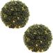 Merkloos Lumineo Buxus kerstverlichting - 2x stuks - 60 LED lampjes - warm wit - 35 x 35 cm