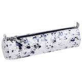 Clairefontaine 410112C - Ronde Schooletui Ø5,5x22cm, Donkerblauw Lamsleer
