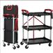 Chariot de transport et chariot de courses - Chariot pliable - Avec roues - Cadre en plastique - Rangement peu encombrant - Noir