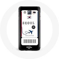 Maniacase Etui voor Samsung Galaxy J3 Air ticket Seoul Zuid-Korea