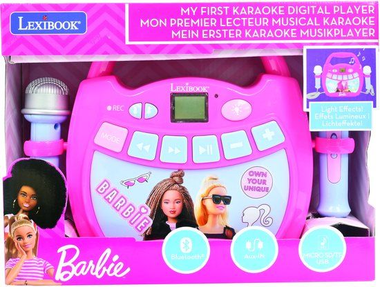 Lexibook Barbie Bluetooth luidspreker met microfoons en lichteffecten