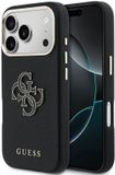 Guess PU Resin Logo Backcover - Geschikt voor iPhone 17 Pro Max - Noir