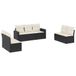 vidaXL 7-delige Loungeset met kussens poly rattan zwart