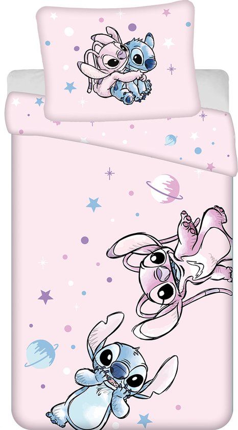 4KidsOnly Angel dekbedovertrek roze 140 x 200 cm - 70 x 90 cm - katoen